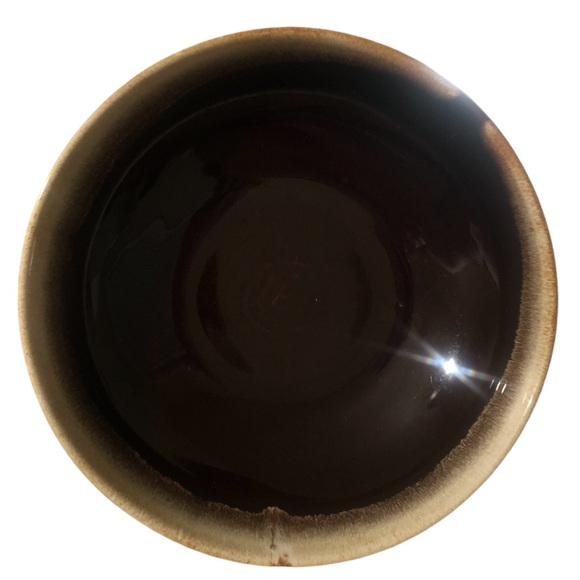 Vtg Brown Drip Bowl Stoneware 9.5 in - Picture 2 of 3